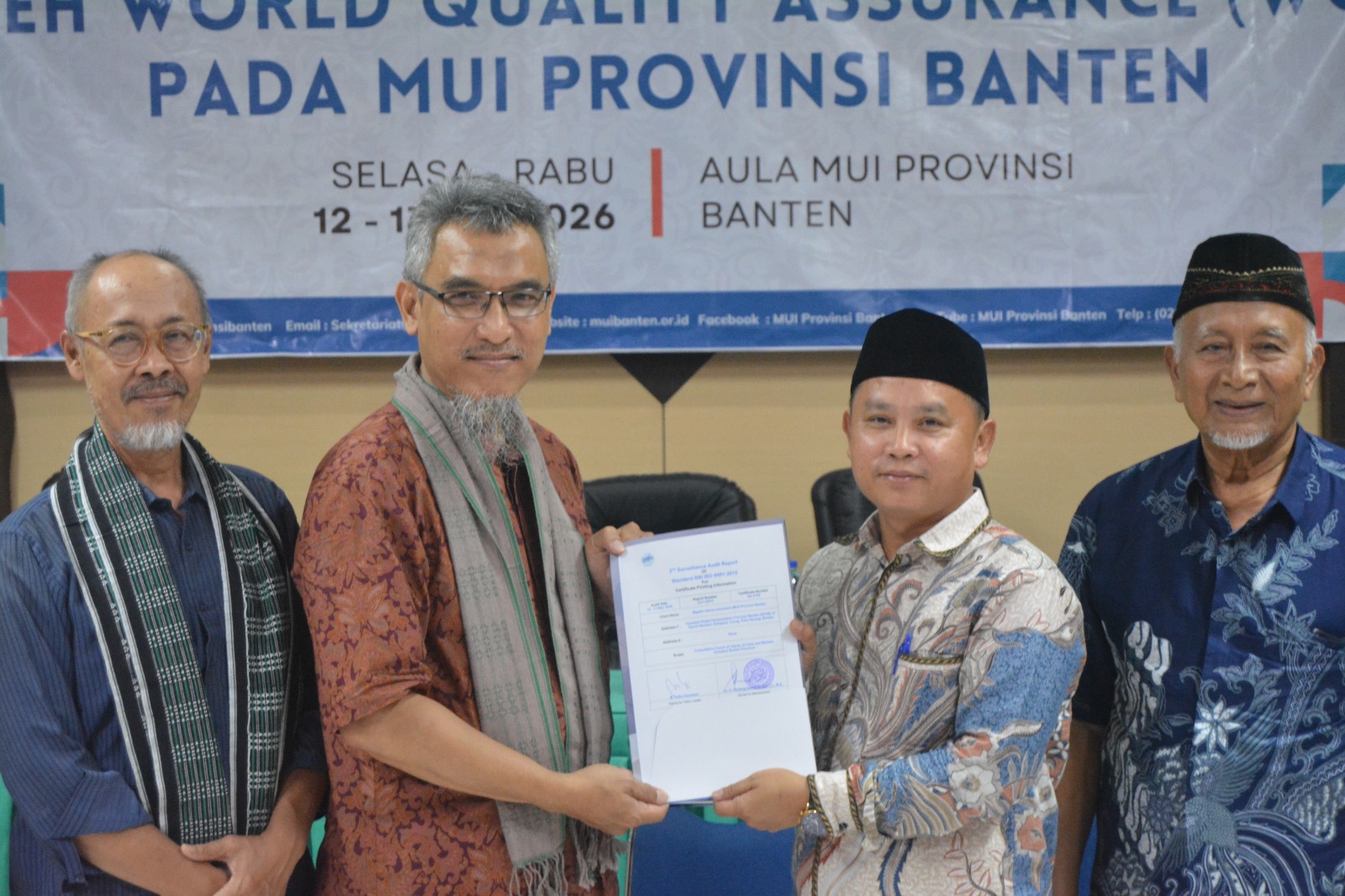 MUI Provinsi Banten Berhasil Pertahankan Sertifikasi ISO 9001:2015 di Tahun Kedua Surveillance Audit